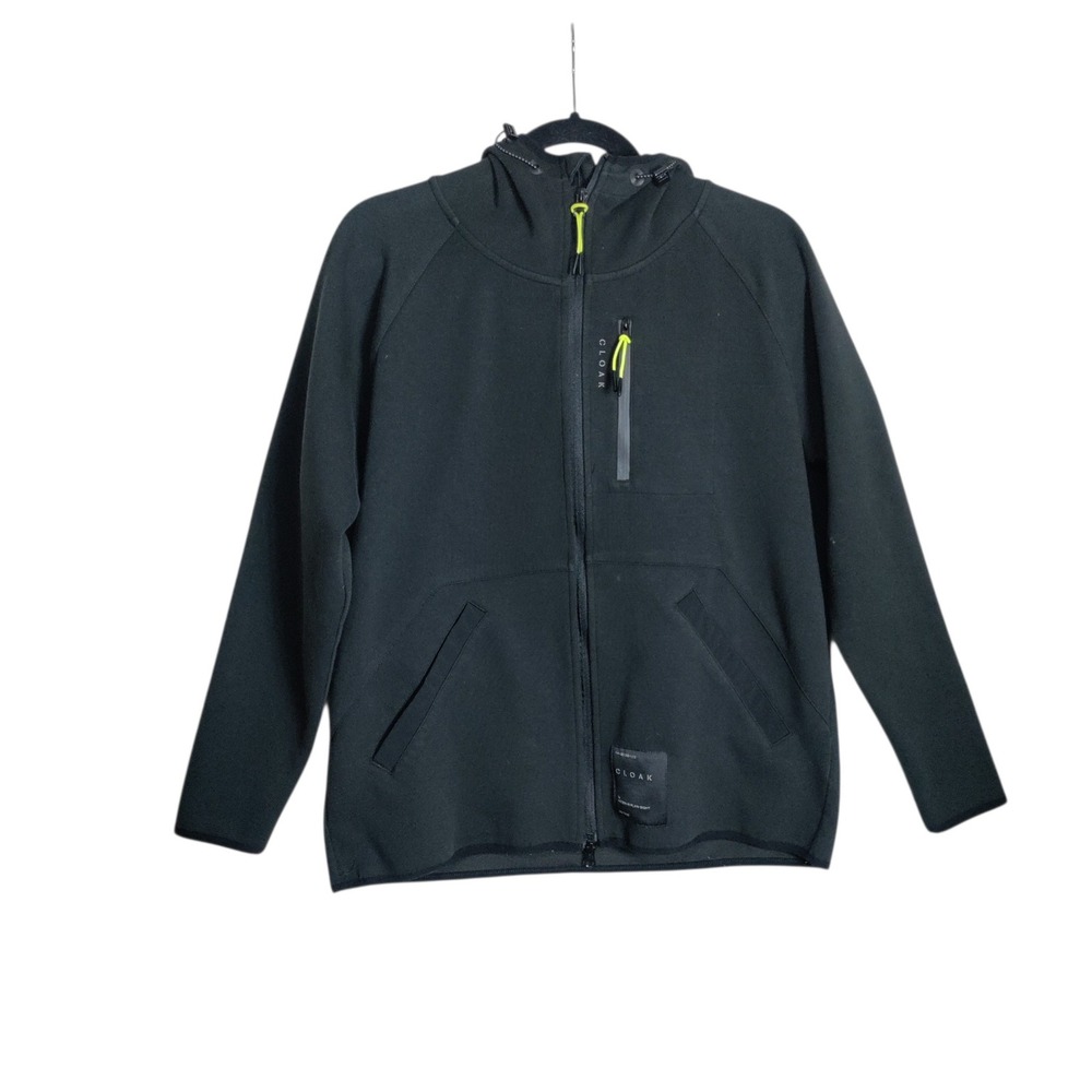 Cloak Hidden-In-Plain-Sight Full Zip Hoodie Black Mens Small Tech Jacket